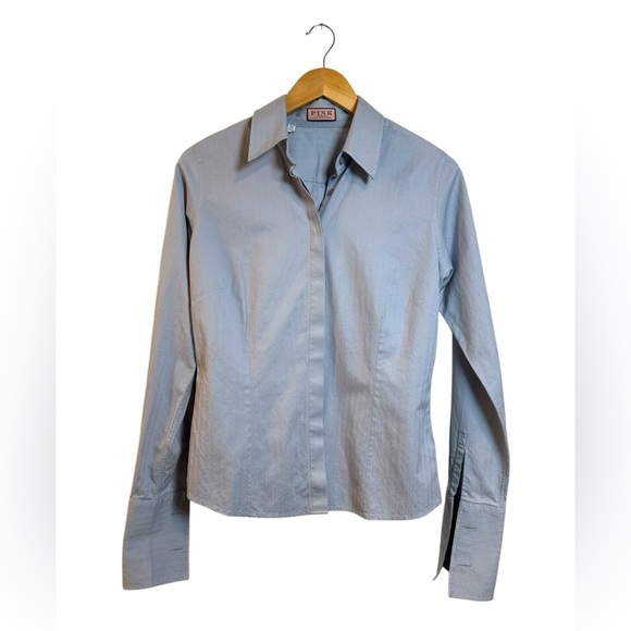 Thomas Pink | Women’s Classy Blue Chevron Button Down | Size 12 / Large | Office - Picture 1 of 6